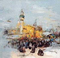 Shan Amrohvi, 18 x 18 inch, Acrylic on Canvas, Cityscape Painting, AC-SA-195